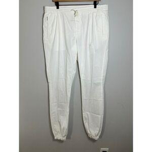 Berwich Mens White Cotton Blend Jogger Pants Italian Casual Trousers Size 48